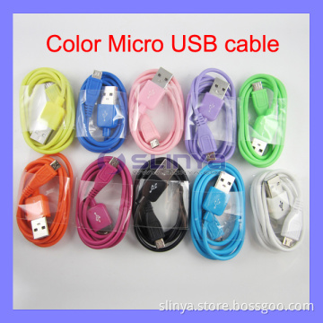 Micro USB Data Sync Adapter Charger Cable Multi Color for Samsung S4 I9500 Galaxy Note 2 S2 S3 I9100 I9220 (SL-C52)